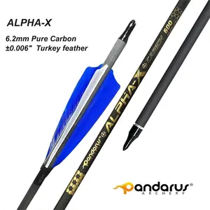 Pandarus стрельба из лука ALPHA-X перья индейки 6,2 мм ID чистые картонные стрелы 0,006 "для традиционной охоты
