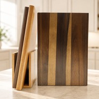 Snijplank Bibliotheek Decoratieve Keukenplank Collectie Bundel met Presentatiehouder Premium Acacia Hout