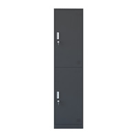Armoire de rangement verrouillable à deux niveaux en acier laminé à froid, casier en fer à deux portes pour bureau, école, salle de sport