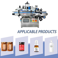 Machine d'étiquetage de bouteilles rondes professionnelle avec système de serrage vertical, 100 étiquettes par minute, étiqueteuse automatique de bureau pour flacons et bocaux