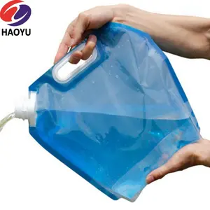 Aangepaste Wegwerp Plastic Waterzak 1 Gallon 3Gallon Waterzak Wegwerp Vloeistof Met Stijf Handvat En Vitop Zakken