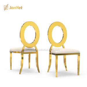 Venta al por mayor, silla de comedor de acero inoxidable dorado de diseñador de eventos reales de lujo a la venta - Product Image 1
