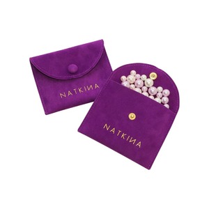 Custom Button <b>Envelope</b> Jewelry <b>Gift</b> Bags Packaging Velvet Pouch Jewelry Bag with logo Custom - Product Image 2
