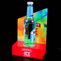 Présentoir à bouteilles de whisky LED rotatif pliable en plastique portable personnalisé avec montage facile pour bar de nuit