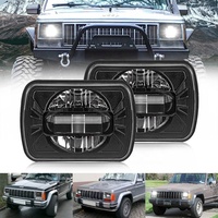 Luces Faros Led De 7 "Para Autos para Jeep Xj 80W 7X6 Faro De haz sellado con Drl Faro Led De 7 pulgadas para camioneta Toyota