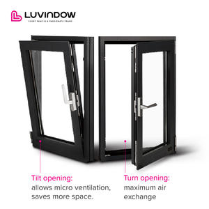 Luvindow Personalizado Janela De Vidro De Alumínio Casement Container House Casa Casa Prefabricada Inclinar e Virar Janela De Alumínio - Product Image 3