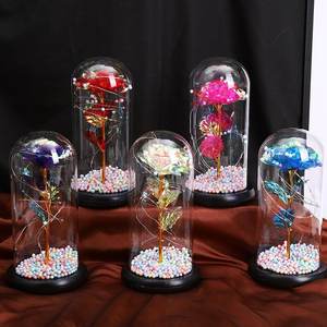 Creative LED Foil Rose Luxury <span class=keywords><strong>Forever</strong></span> Light-Up Glass Cover Artificial Rose Gift para boda Día de San Valentín Navidad Año Nuevo - Product Image 4