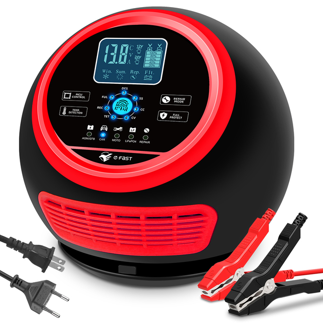 Top Selling Products 2023 Automatic Smart 7-stage Battery Charger 12v 20a 24v 10a Car Battery Charger for Agm Lead Acid Lifepo4
