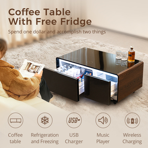 โต๊ะกาแฟอัจฉริยะ Primst Tb90 สีขาว พร้อมตู้เย็นและที่ชาร์จไร้สายสำหรับห้องนั่งเล่น Tb90max - Product Image 5