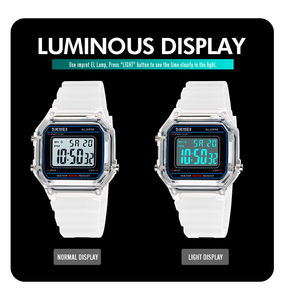 SKMEI 1698 Chất Lượng Tốt Vuông <span class=keywords><strong>LED</strong></span> Đồng Hồ Đeo Tay Sáng Phong Cách PU Ban Nhạc Không Thấm Nước Đồng Hồ Kỹ Thuật Số - Product Image 6