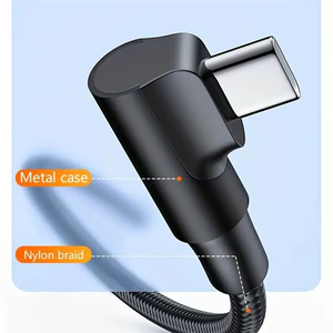 90 °   Cable de Carga Rápida USB C Tipo C para iPhone 17 16 15 <span class=keywords><strong>Pro</strong></span> Max Samsung S25 S24 Xiaomi Redmi <span class=keywords><strong>POCO</strong></span> OnePlus Oppo Vivo - Product Image 2