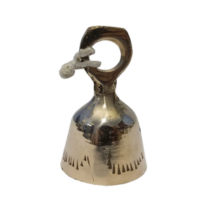 Campana de Latón Clásica Hecha a Mano de Primera Calidad, con Asa para Colgar, para Decoración Espiritual del Hogar y Jardín en Diwali - Product Image 1