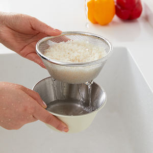 Roestvrijstalen Vergiet Voedsel Zeef Kom Rijstwas Mengbak Vaatwasser Veilige Oven Veilige Bessenmanden Thuisgebruik - Product Image 1