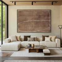 Brun Wabi-sabi Mur Art Abstrait Peinture À L'huile Grand Minimaliste Brun Texturé Art Moderne Art Salon Décor