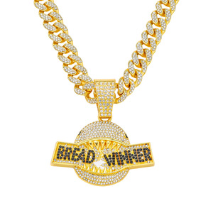 Colliers à pendentif géométrique en alliage plaqué or hip-hop, lettres personnalisées, pour hommes, bijoux tendance, vente en gros - Product Image 6