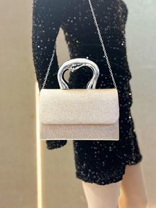 Sac à main de soirée élégant et scintillant 2026, nouvelle collection, pochette de soirée élégante avec strass, sac à bandoulière avec chaîne - Product Image 3