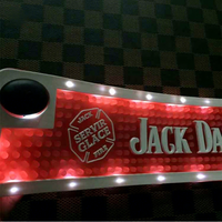 Bande lumineuse LED personnalisable avec logo, tapis de bar en caoutchouc écologique, service de vente directe d'usine, ensemble de bière