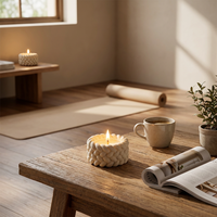 Relaxlines Sojawachs-Zementbecher Aromatherapie-Kerzen Raumduft Maßgefertigte Form Handgemachte Runde Zement-Kerzen im Set
