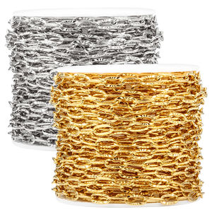 18k pvd प्लेटेड स्टेनलेस स्टील चेन अंडाकार सूरजमुखी आकार श्रृंखला गहने के लिए पानी के पसीने प्रतिरोधी को जोड़ती है - Product Image 2