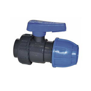 Valvola a Sfera in PVC con Singola Dado da 3/4 Pollici, Connettore a Compressione per Irrigazione Giardino - Product Image 1