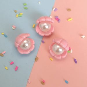 Venta caliente 100 Uds 3D adornos de concha de perla <span class=keywords><strong>Artificial</strong></span> cabujones de resina con reverso plano accesorios de joyería DIY decoración de fundas de teléfono móvil - Product Image 2