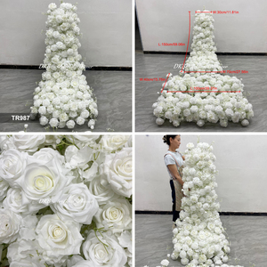 น้ำตกดอกไม้ประดิษฐ์สีขาวคลาสสิกขนาด<span class=keywords><strong>150</strong></span>ซม. ลายดอกกุหลาบปลอมสำหรับทารกและบริการกิจกรรมเชิงพาณิชย์ - Product Image 3