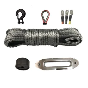 (JINLI ROPE) 6MMX12M 15M Synthetic Winch Rope for ATV, UTV Off Road Adventure