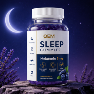 Gomitas de Melatonina Dio OEM ODM para Dormir, Veganas, Sin Gluten, Sin OMG, Sin Fármacos, Suplemento Relajante para Adultos - Product Image 1
