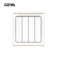 Interrupteurs muraux GEYA personnalisés, norme britannique, 16A 250V, 4 gangues, 2 voies, plaque IP54, étanche, matériau PC