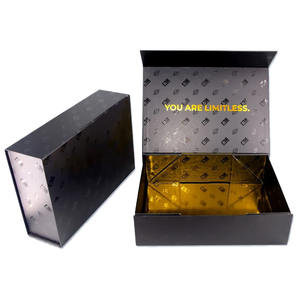 브랜드 디자이너 공급 업체 남성용 로고 포장 선물 상자가있는 재활용 인쇄 종이 보드 접이식 마그네틱 맞춤형 상자 - Product Image 1
