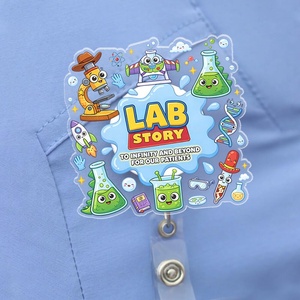 Porte-badge rétractable en acrylique OEM/ODM, style rétro années 90, thème Toy Story (Buzz, <span class=keywords><strong>Woody</strong></span>, Jessie), pour porte-carte d'identité, cadeau pour infirmière Pixar - Product Image 3