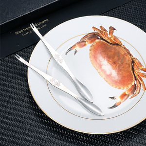 Aguja para Cangrejo de Acero Inoxidable 304, Cuchara y Tenedor para Extraer Carne de Cangrejo, Herramienta Doble para Mariscos - Product Image 2