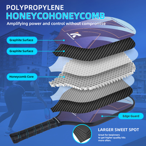 Raquetas de fibra de carbono con patrón innovador para adultos y niños, conjunto de 2 y 4 bolas, superficie esmerilada, Pickleball, <span class=keywords><strong>2023</strong></span> - Product Image 3