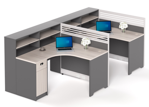Escritorio Ejecutivo de Bambú Contemporáneo para Oficina, Estación de Trabajo Individual con Estante, Escritorio para Computadora Ecológico Multifuncional - Product Image 3