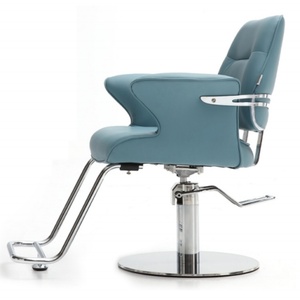Custom PU leather barber <b>chair</b> with <b>silver</b> base, modern hair and beauty <b>chair</b> - Product Image 3