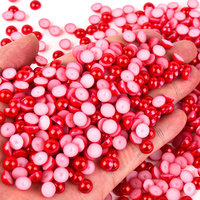BOBOHOO gros ABS demi-perle ronde perles Flatback 2-14mm couleur populaire strass Applique perle en vrac pour coque de téléphone artisanat