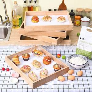 Shijie Bamboo Bread <b>Tray</b> Rectangular Cake Pastry <b>Baking</b> Display <b>Storage</b> Multifunctional Serving <b>Tray</b> - Product Image 1