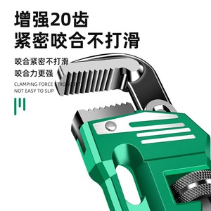 Clé à tuyau Baolian en acier au chrome-vanadium, à mâchoires réglables, qualité industrielle, à extrémité unique, métrique - Product Image 3