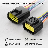 Connecteurs adaptateurs automobiles personnalisés 10 broches mâle/femelle 12V 250mm avec gaine en PVC pour moto/ordinateur