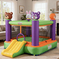 Château gonflable pour enfants en PVC, facile à installer, petit trampoline intérieur/extérieur, souffleur d'air, usage domestique, jouet amusant pour enfants