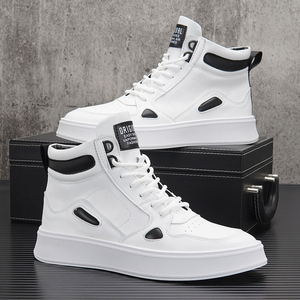 <span class=keywords><strong>Scarpe</strong></span> Bianche Alte da Skateboard 2024 Nuova Collezione Estiva di Tendenza Traspiranti Casual da <span class=keywords><strong>Uomo</strong></span> - Product Image 1