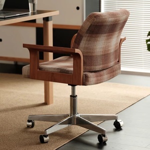 Fauteuil de bureau pivotant multifonctionnel en bois massif pour la maison et le bureau - Product Image 2