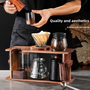 Bộ pha cà phê thủ công cao cấp 10 món với máy xay cà phê và giá đỡ gỗ, thiết kế hiện đại - Product Image 3