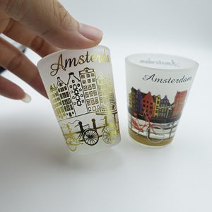 Verres à shot personnalisés avec logo, mini, transparents, givrés, sublimation, 1,5 oz, 50 ml, 3 oz, verres à shot pour whisky et liqueur avec bord doré - Product Image 2