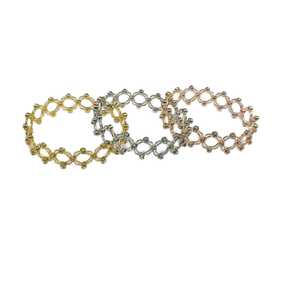 Bracelet de luxe convertible en chaîne de diamants avec fonction bague, tendance, innovation de la mode, design pliable, argent - Product Image 1