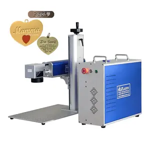 Fiber Laser 50W Jewelry Cutting Graving metallic Laser printer Marking name necklace Machine rotary for ring Bearing auto part