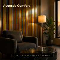 Panneaux muraux acoustiques et thermiques en placage de bois pour la décoration des murs intérieurs des espaces commerciaux