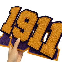 Écusson brodé en chenille et caoutchouc violet et or vieilli, numéro grec 1911 de la fraternité Omega Psi Phi, à repasser sur les sweats et les casquettes