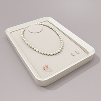 MASON-Présentoir à bijoux amovible en daim avec coussinets pour bague, collier, porte-boucle d'oreille, organisateur, plateau à bijoux empilable personnalisé
