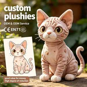 Muñecos de Peluche de Gato Sphynx Únicos y Adorables al por Mayor, Juguete Personalizado para <span class=keywords><strong>Mascotas</strong></span>, Regalo Suave de Buena Calidad con Certificación CE EN71, Peluche Seguro - Product Image 1